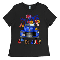 Black western fourth of july truck Ladies Tee - FaDigitalArtStudio