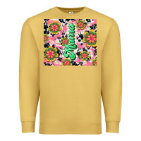 Antique Gold mama with hippie daisies Premium Sweatshirt - TumblerDesignByShophia