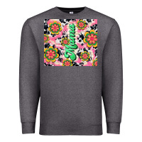 Charcoal Heather mama with hippie daisies Premium Sweatshirt - TumblerDesignByShophia
