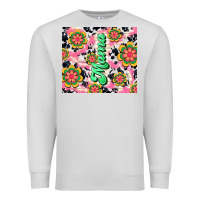 Dove Grey mama with hippie daisies Premium Sweatshirt - TumblerDesignByShophia