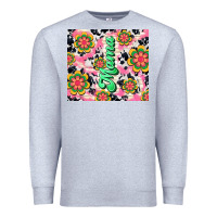 Heather Grey mama with hippie daisies Premium Sweatshirt - TumblerDesignByShophia