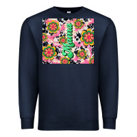 Navy mama with hippie daisies Premium Sweatshirt - TumblerDesignByShophia