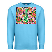 Ocean Blue mama with hippie daisies Premium Sweatshirt - TumblerDesignByShophia