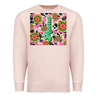 Pale Pink mama with hippie daisies Premium Sweatshirt - TumblerDesignByShophia