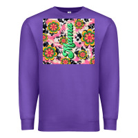 Purple mama with hippie daisies Premium Sweatshirt - TumblerDesignByShophia