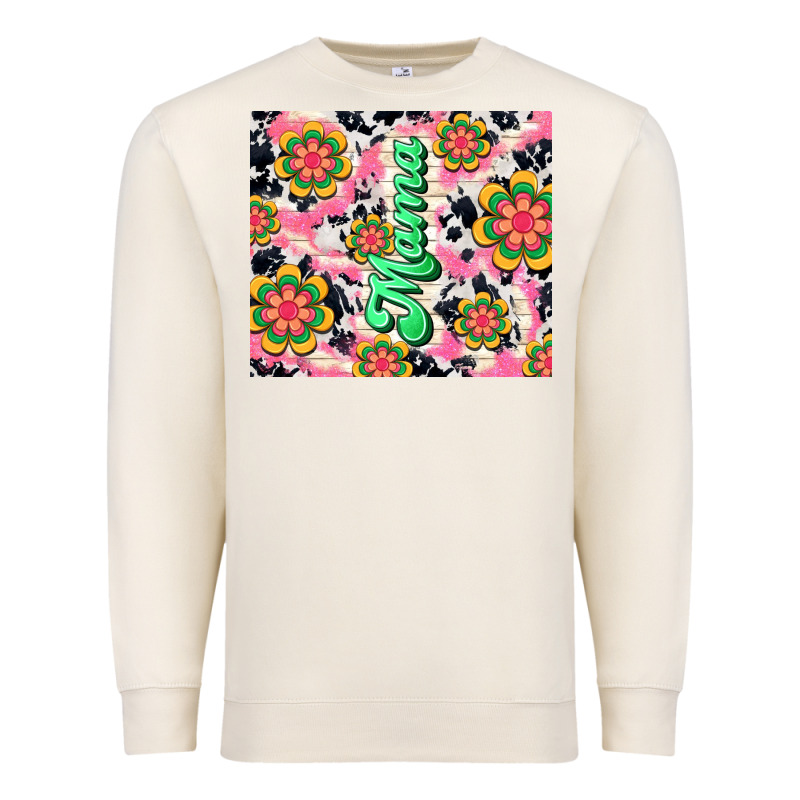 Mama With Hippie Daisies Premium Sweatshirt by TumblerDesignByShophia | Teevron
