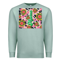 Seafoam mama with hippie daisies Premium Sweatshirt - TumblerDesignByShophia