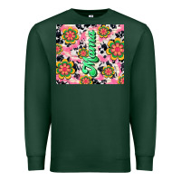 Sports Green mama with hippie daisies Premium Sweatshirt - TumblerDesignByShophia