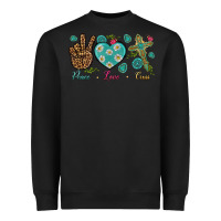 Black peace love cross Heavyweight Sweatshirt - NancyCooperArtShop
