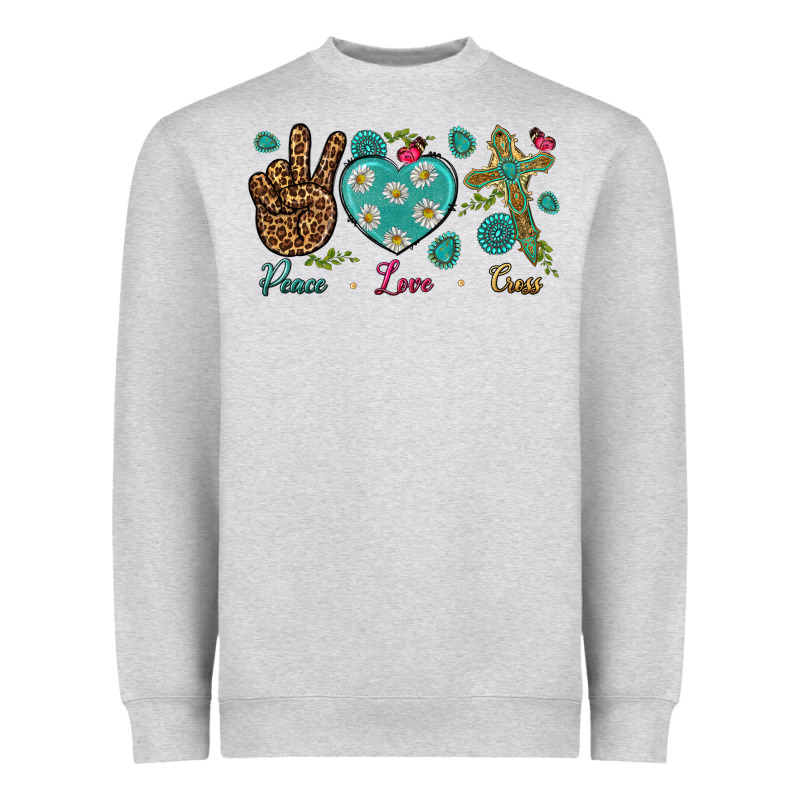 Peace Love Cross Heavyweight Sweatshirt by NancyCooperArtShop | Teevron