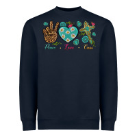 Navy peace love cross Heavyweight Sweatshirt - NancyCooperArtShop