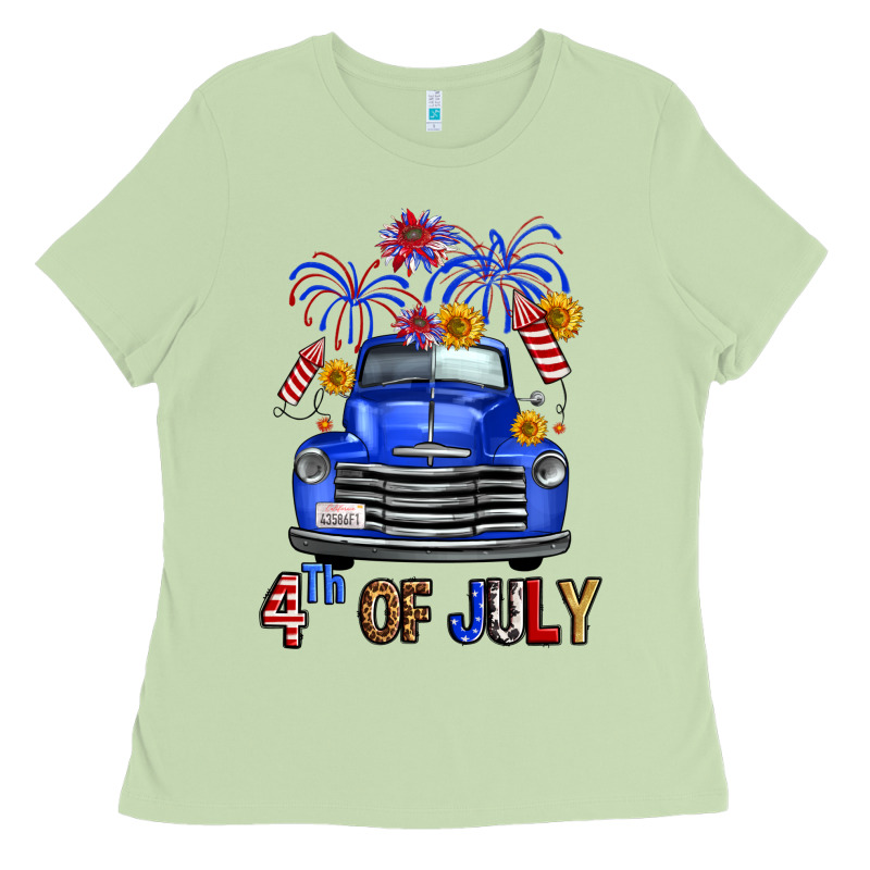 Western Fourth Of July Truck Ladies Tee by FaDigitalArtStudio | Teevron