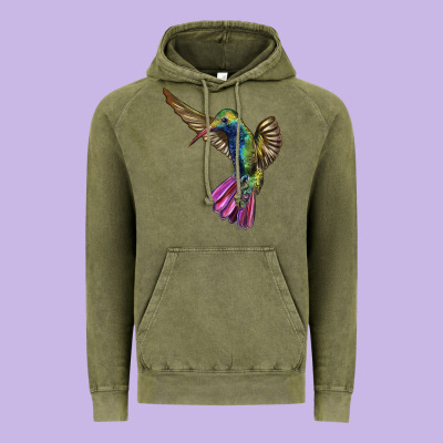 Broad Billed Hummingbird Vintage Hoodie Designed By Lillyallendesigns