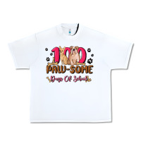 White 100 paw some days of school Urban Heavy Tee - MaliasSmallBusiness
