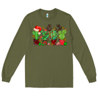 Army Green christmas cactus Long Sleeve Tee - MaliasSmallBusiness