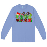 Colony Blue christmas cactus Long Sleeve Tee - MaliasSmallBusiness