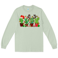 Matcha christmas cactus Long Sleeve Tee - MaliasSmallBusiness
