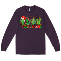 Plum christmas cactus Long Sleeve Tee - MaliasSmallBusiness
