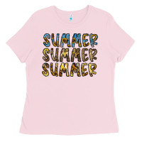 Bubblegum Pink summer summer Ladies Tee - CowhideDigitalArt