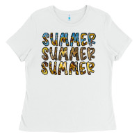 White summer summer Ladies Tee - CowhideDigitalArt