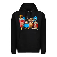 Black Hockey coffee cups Premium Hoodie - HowdyJamesFarm