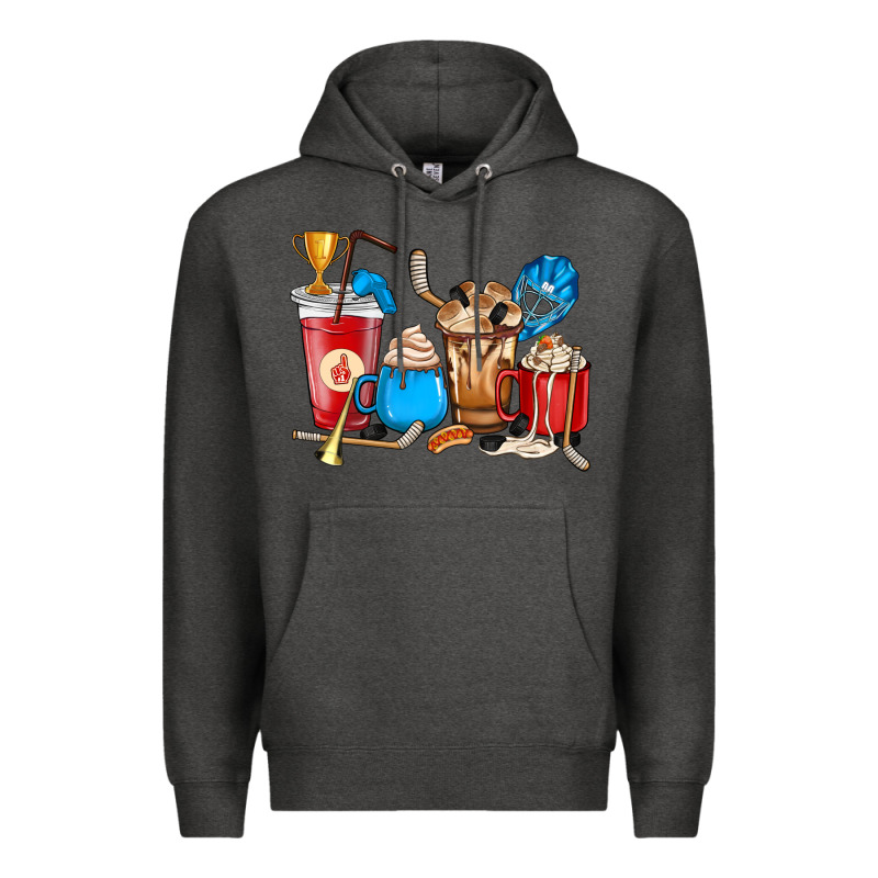 Hockey Coffee Cups Premium Hoodie by HowdyJamesFarm | Teevron