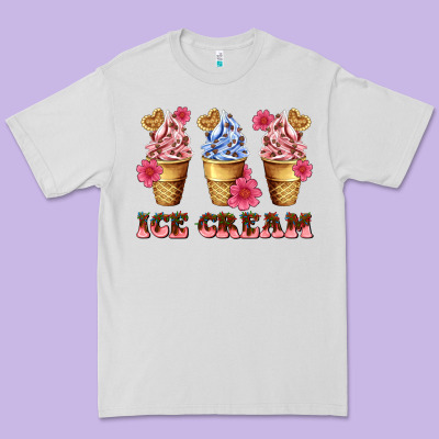 Floral Ice Cream Premium Tee Designed By Adodesignshop