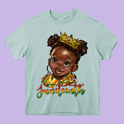 Juneteenth Black Girl Heavy Core Tee Designed By Hra Design Shop