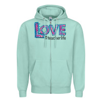 Seafoam Love Teacher Life Zipper Hoodie - Bettercallsaul