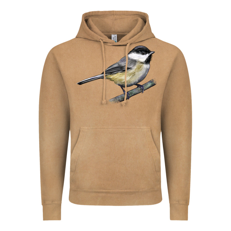 Black Capped Chickadee Vintage Hoodie by LillyAllenDesigns | Teevron