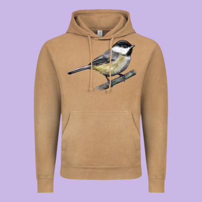Black Capped Chickadee Vintage Hoodie Designed By Lillyallendesigns