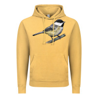 Vintage Mustard Black Capped Chickadee Vintage Hoodie - LillyAllenDesigns