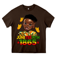 Chocolate Brown juneteenth 1865 black boy Heavy Core Tee - HRA Design Shop