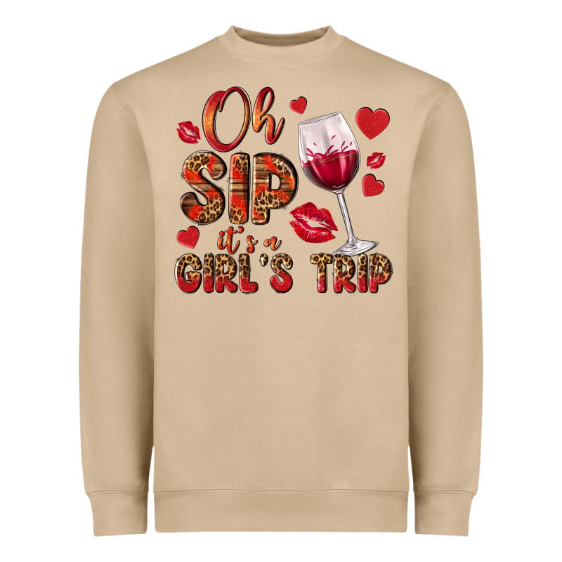 Oh Sip Its A Girls Trip Heavyweight Sweatshirt by NancyCooperArtShop | Teevron