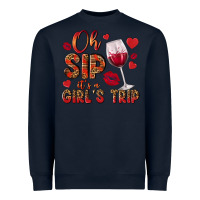 Navy oh sip its a girls trip Heavyweight Sweatshirt - NancyCooperArtShop