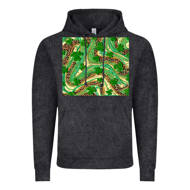 St. Patrick's Day Shamrock Leopard Vintage Hoodie by RanaPortraitStore | Teevron