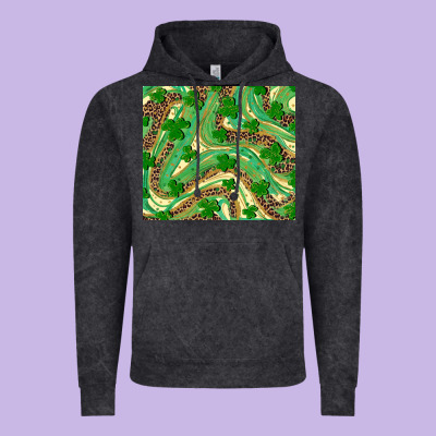 St. Patrick's Day Shamrock Leopard Vintage Hoodie Designed By Ranaportraitstore