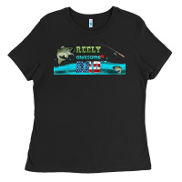 Black reely awesome dad  libbey glass Ladies Tee - HRA Design Shop