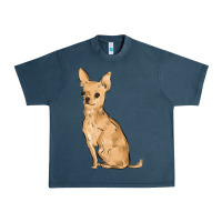 Midnight Navy chihuahua Urban Heavy Tee - MaliasSmallBusiness