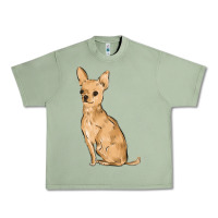 Oil Green chihuahua Urban Heavy Tee - MaliasSmallBusiness