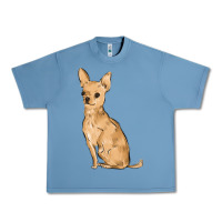 Pebble Blue chihuahua Urban Heavy Tee - MaliasSmallBusiness