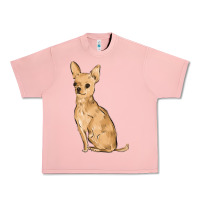 Salmon chihuahua Urban Heavy Tee - MaliasSmallBusiness
