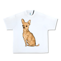 White chihuahua Urban Heavy Tee - MaliasSmallBusiness