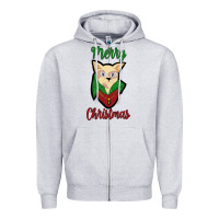 Heather Grey Merry Christmas Cat Zipper Hoodie - Bettercallsaul