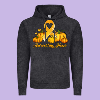 Childhood Cancer Awareness Month Harvesting Hope Vintage Hoodie Designed By Jasminsmagicworld