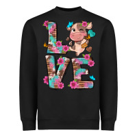 Black love little cute cow Heavyweight Sweatshirt - NancyCooperArtShop