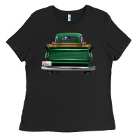 Black western green truck back view Ladies Tee - FaDigitalArtStudio