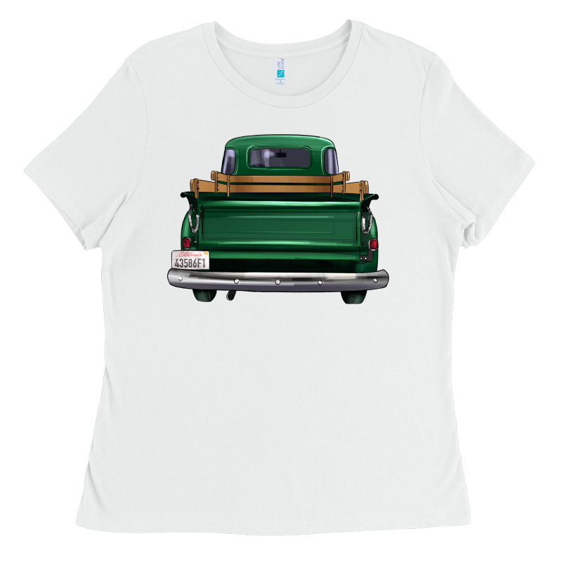 Western Green Truck Back View Ladies Tee by FaDigitalArtStudio | Teevron
