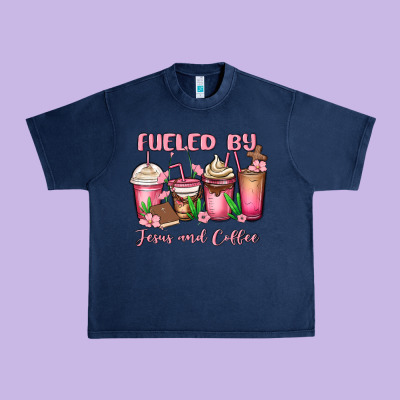 Fueled By Jesus And Coffee Urban Heavy Tee Designed By Maliassmallbusiness