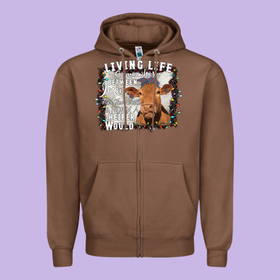 Between Jesus Take The Wheel I Wish A Heifer Would Zipper Hoodie Designed By Bettercallsaul